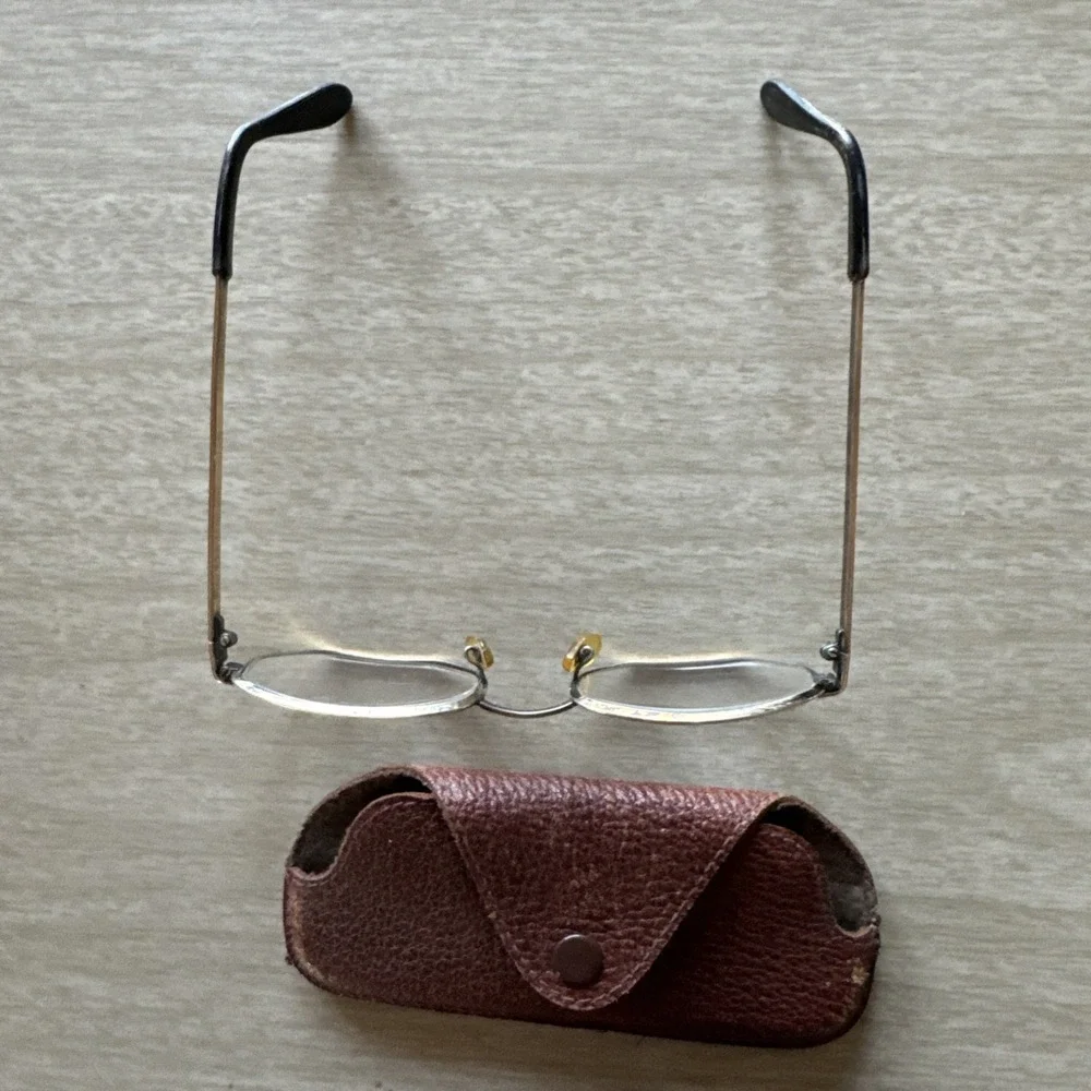 Vtg USA 1/20 10K Gold Filled Bifocal Eyeglasses Wire Frame Octagon Glasses MCM